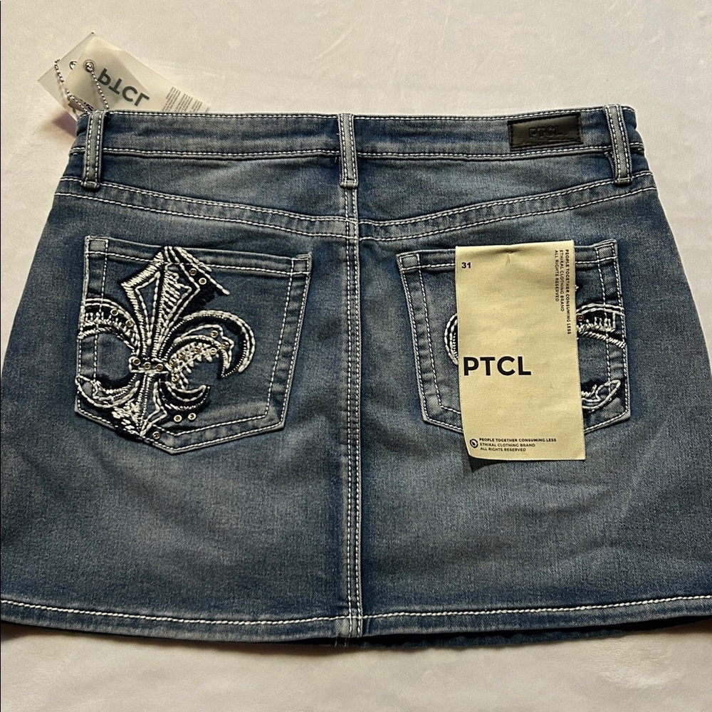 Y2K PTCL Blue Denim Mini Skirt
